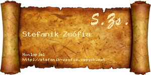 Stefanik Zsófia névjegykártya